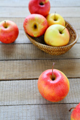 Fresh red and yellow apples