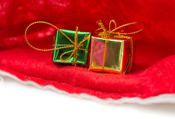 Santa's hat,christmas  gift boxes inside