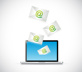 receiving mail on a laptop. illustration design