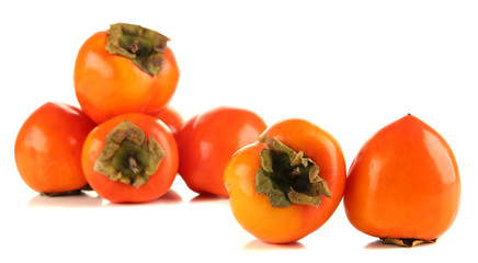 Ripe persimmons isolated on white
