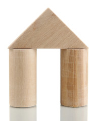 Wood house isolated on white