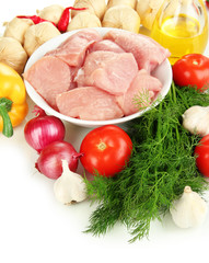 Raw turkey meat close up