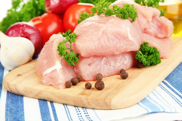 Raw turkey meat close up