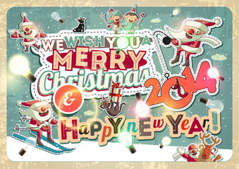 Christmas card with characters