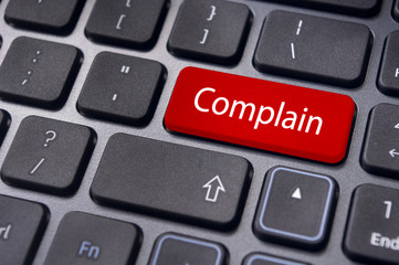 complain concepts, with message on keyboard