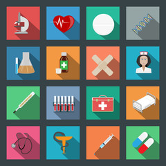 Medicine flat icons set