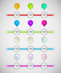 Obraz premium Collection of colorful business infographics design elements