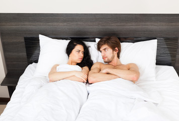 young couple bed