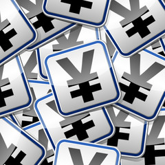 Obraz premium Yen money sticker symbols copy