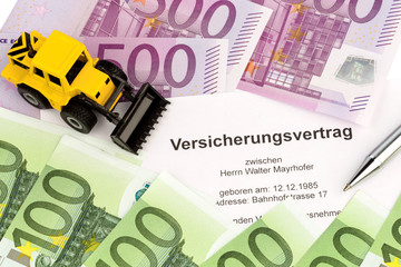 Versicherungsvertrag für neuen Bagger
