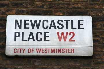 Newcastlt Place W2 street sign a famous London Address