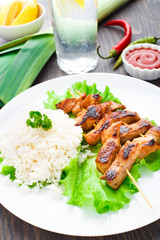 Grilled marinated pork with rice