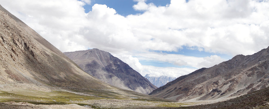 Panormic view of beauty of Ladakh, glacial valley