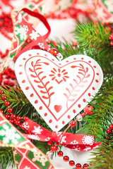 Christmas decorations on a tree