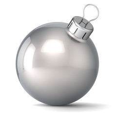 Christmas ball New Years Eve bauble decoration silver icon