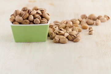 Pistachio nuts close up