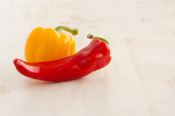 Red and yellow peppers
