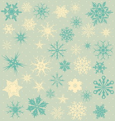 Vintage background with snowflakes