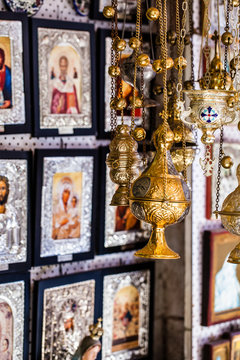 Shop with religion souvenir at the old city of Jerusalem