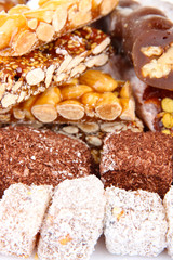 Tasty oriental sweets, close up