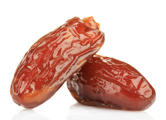 Dried dates isolated on white