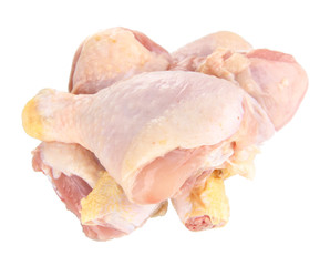 Raw chicken legs isolated on white