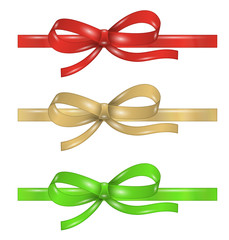 set of differenet ribbons with bow