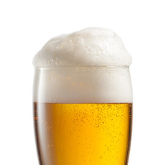 Beer in glass isolated on white background