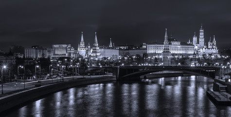 View of the Moscow Kremlin from the bridge of the Temple