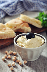 Bowl of fresh hummus