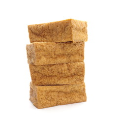 tofu blocks isolated on white