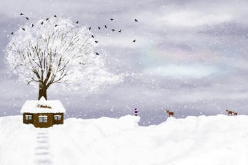 Naklejka premium Winter illustration