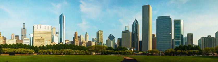 Downtown Chicago as seen from Grant park