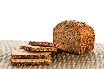  Brown seed biobread isolated on white background