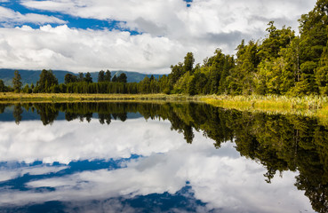 Fototapeta premium Lake Matheson near Fox Glacier South Island New Zealand