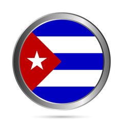Fototapeta premium Cuba flag button.