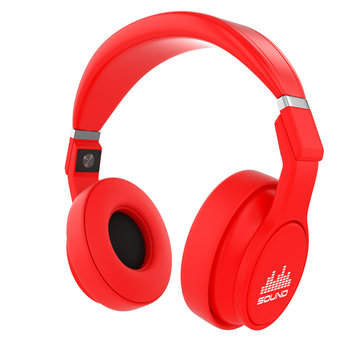 Red musical headphones.