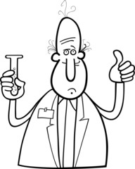 scientist with vial coloring page