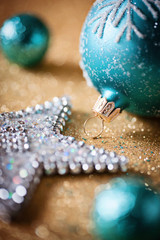 weihnachtsgrüße in türkis und gold