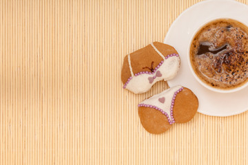 Cup coffee bikini underwear gingerbread cake cookie