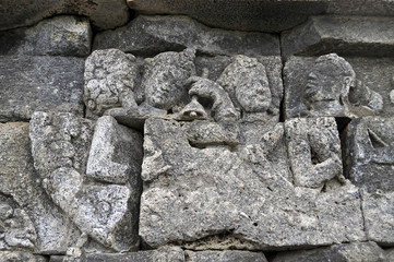 Bas-Relief  in Borobudur Temple. Jogjakarta