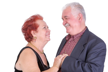 Senior Couple Looking at eachother Proudly and Happily