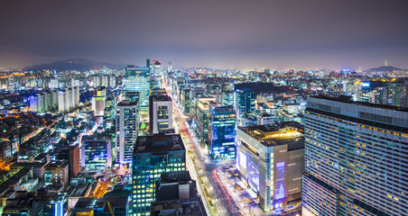 Fototapeta na wymiar Seoul, South Korea Skyline