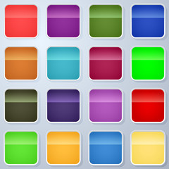 Square buttons vector template