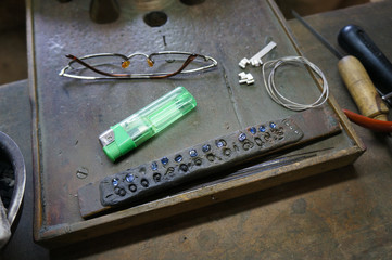 Making of jewelery. Handmade.