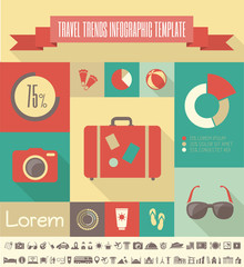 Flat Infographic Elements plus Icon Set. Vector EPS 10.