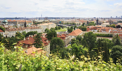 Cityscape in the center of Prague.