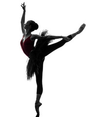 Naklejka premium young woman ballerina ballet dancer dancing silhouette