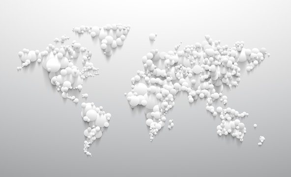 Abstrac world map with white circle