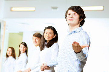 Fototapeta premium Five students smiling